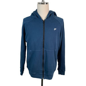 Fabletics Men's XL Blue Full Zip Fleece Hoodie Kangaroo Pocket
